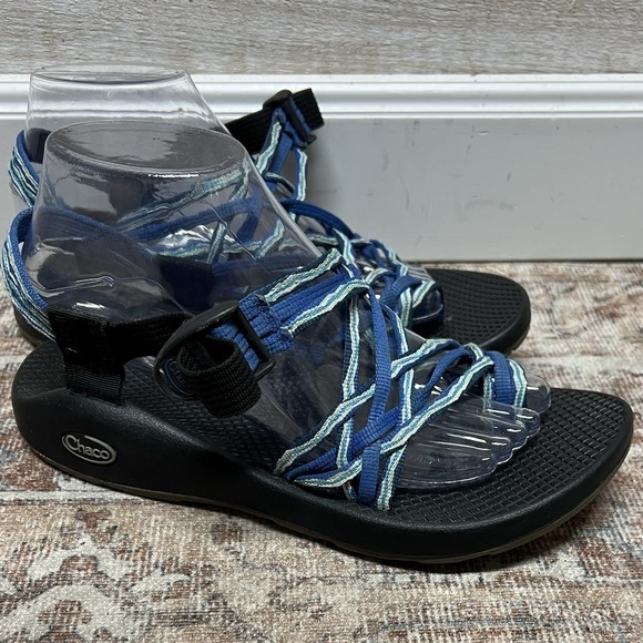 Chaco ZX2 Sandals Women 9 Blue Classic Dual Strappy Toe Ring Adjustable Hiking - Picture 1 of 7